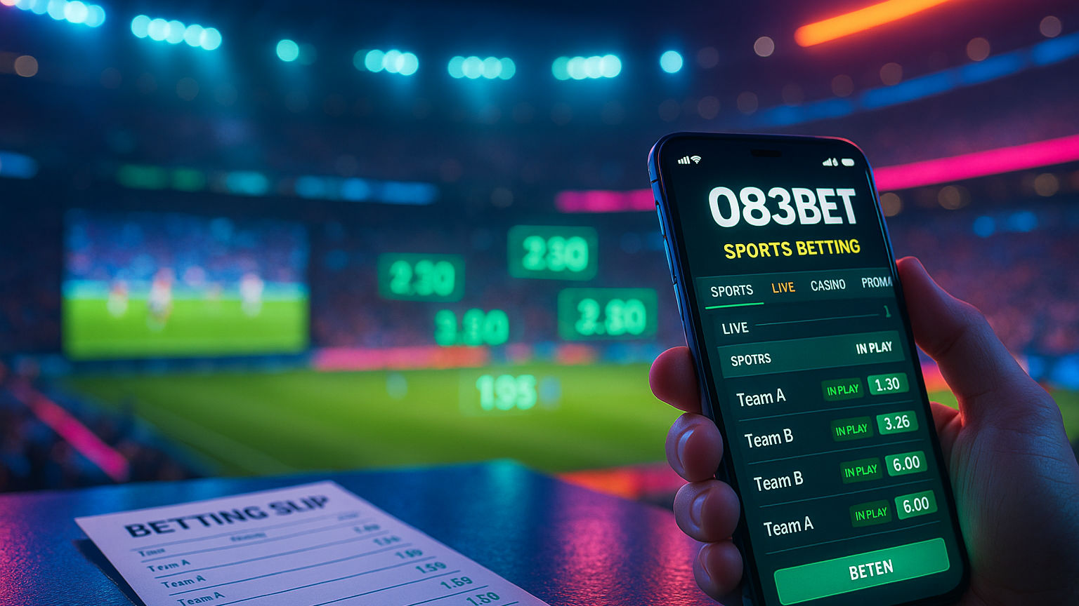 Apostas esportivas no cassino online 083BET